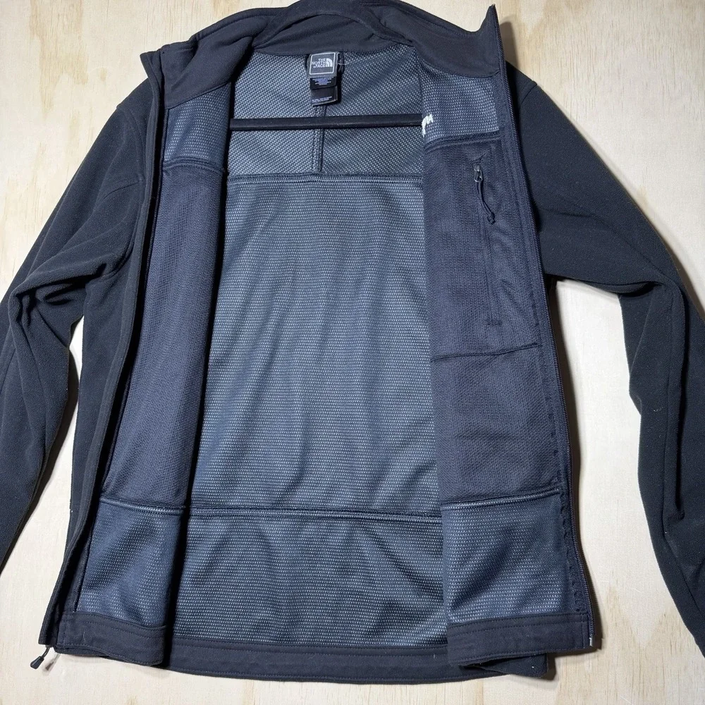 The North Face Mens Black Full Zip Fleece Jacket Outdoor Hiking Size S